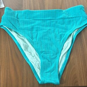 Cupshe Teal Patterned Bikini Bottom NWT
